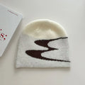 Acrylic knitted beanie hat for men and women in black, grey, or white, size M 56-58cm