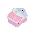 Pink and blue ice cream shaped plastic lunch box with compartment design, spoon and fork set