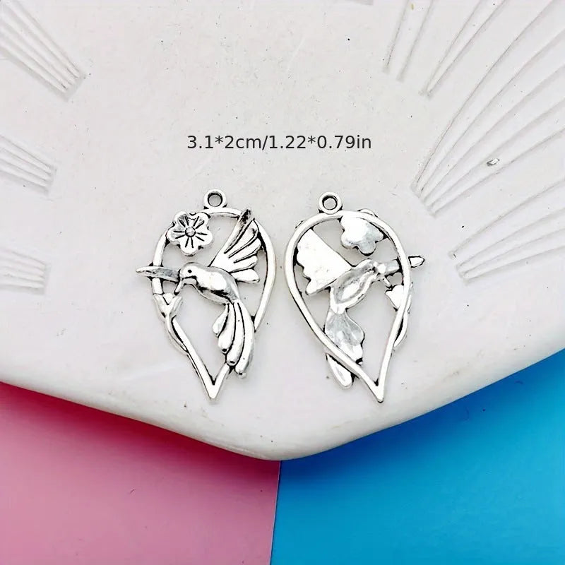 Electroplated alloy magpie bird pendant charm for DIY jewellery making