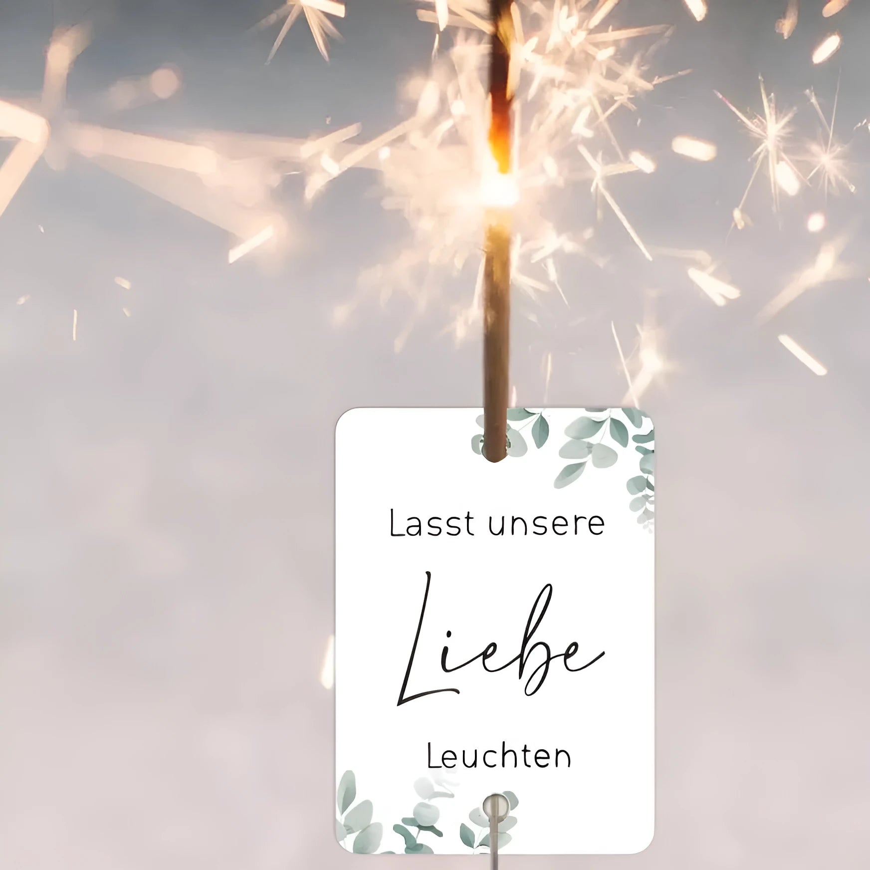 Pack of 50 white decorative paper labels with Fireworks and I Make Love print for events.