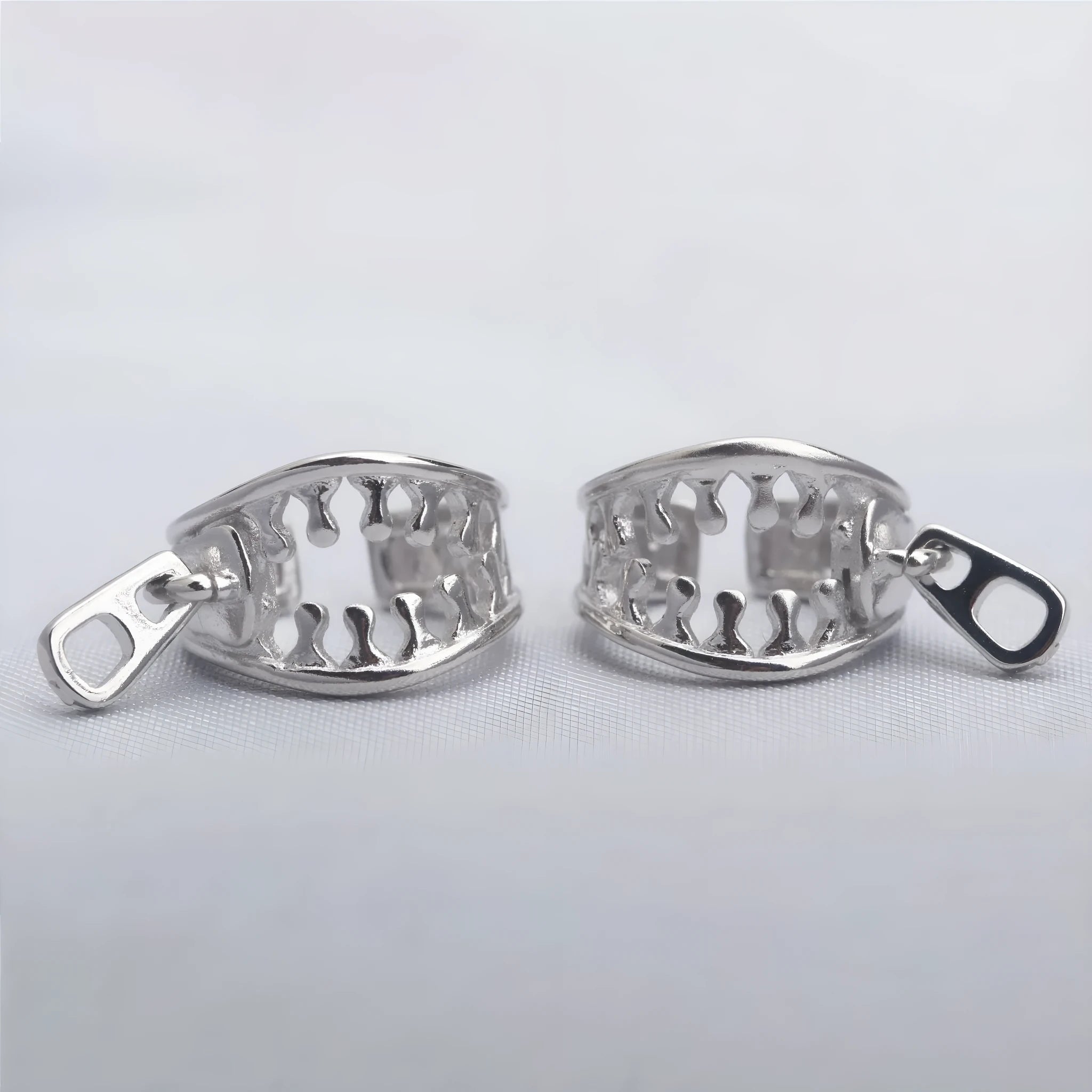 Copper geometric ear clip earrings with minimalist line design in colour ES862