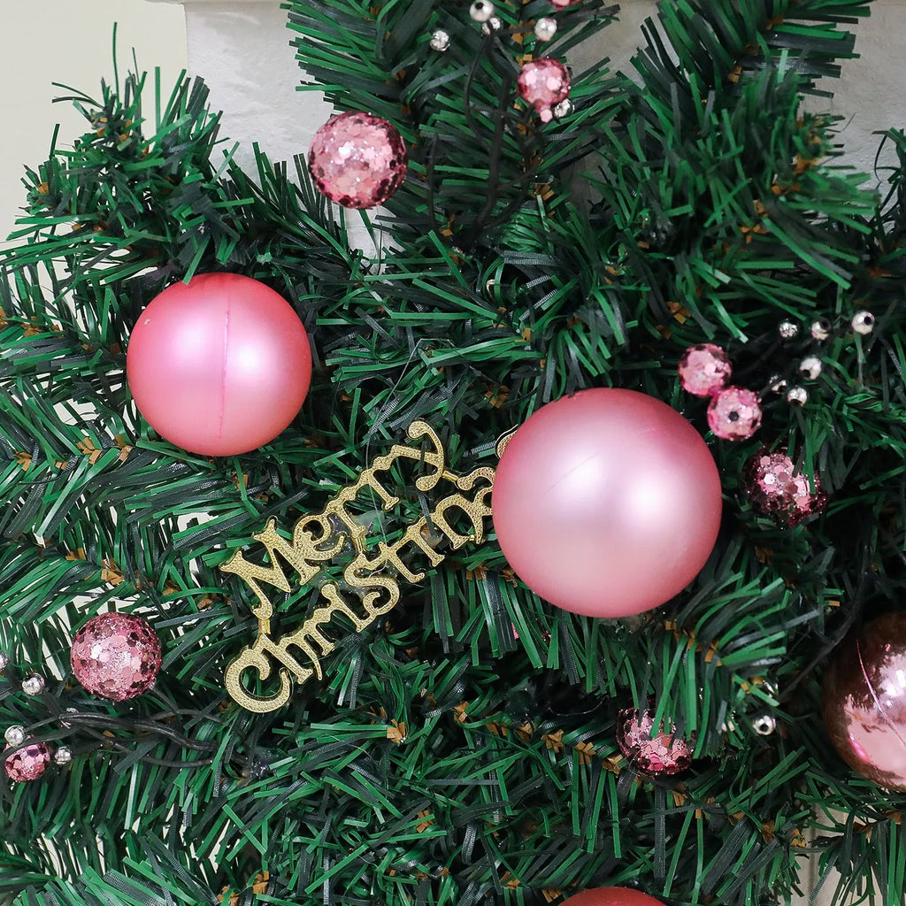 2.7 metre pink artificial rattan vine Christmas decoration with lighting options