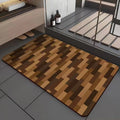 Square wood grain pattern floor mat for shower room in diatom ooze material