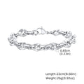 Handmade thick geometric chain bracelet in stainless steel for men, unisex design.