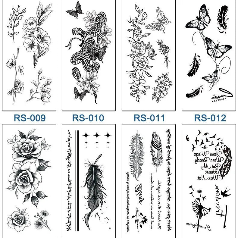 Creative Home flowers and plants tattoo sticker water transfer printing 6x17 cm RS pattern series