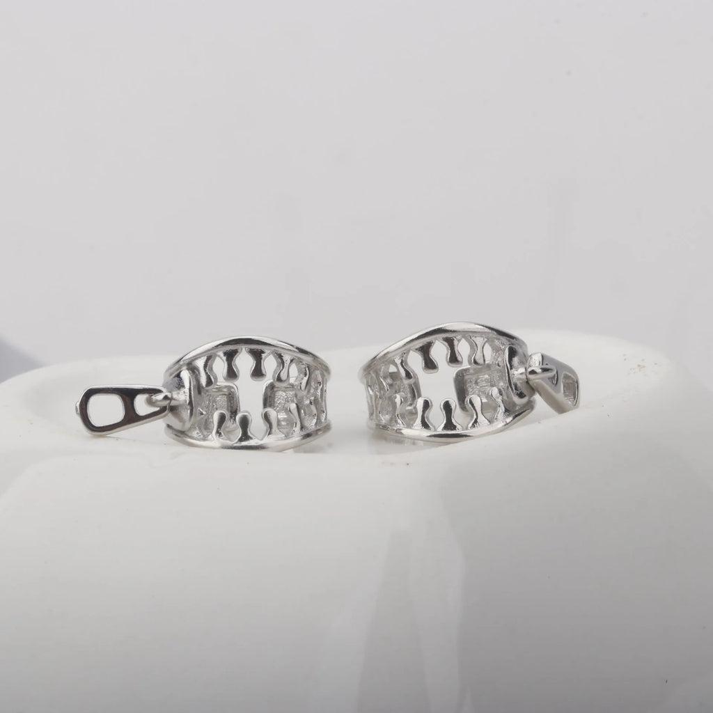 Copper geometric ear clip earrings with minimalist line design in colour ES862