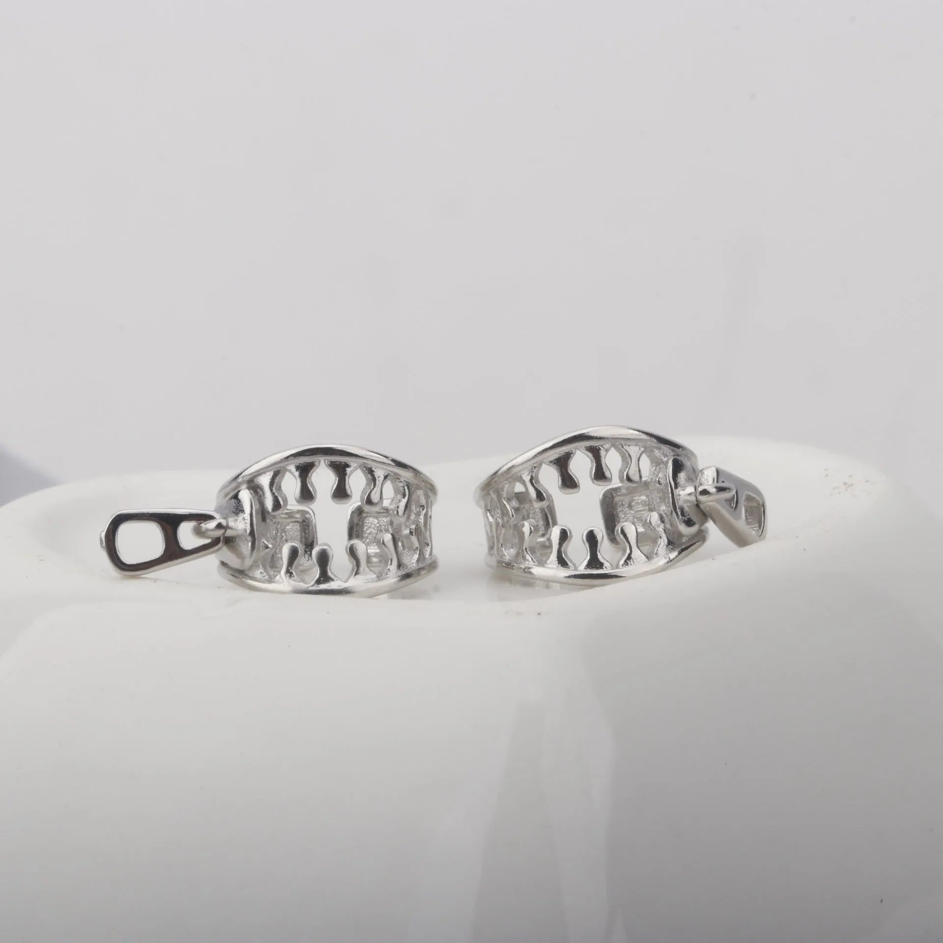 Copper geometric ear clip earrings with minimalist line design in colour ES862