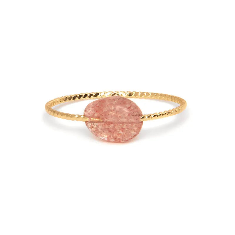 Geometric-shaped agate stone ring for women in various colour options on a neutral background.