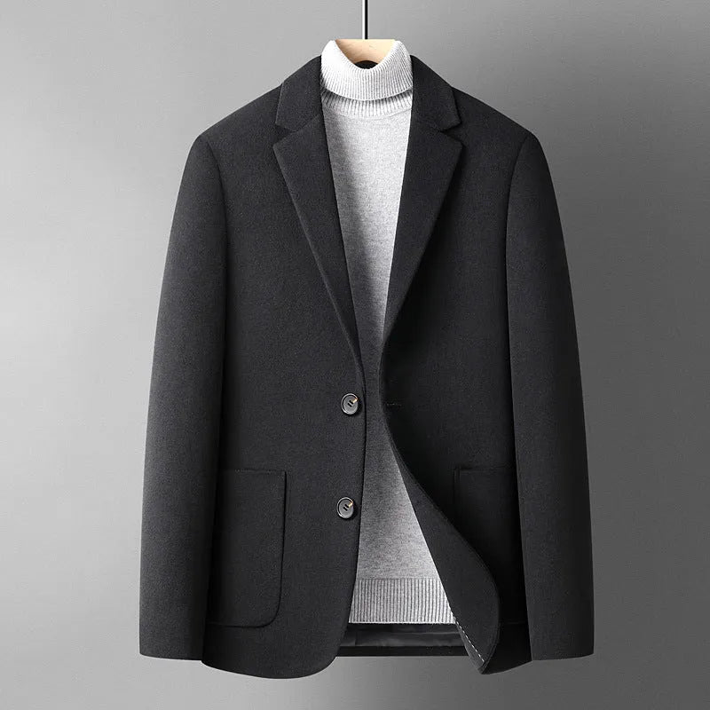 Men's slim fit wool blend suit jacket in solid colours and houndstooth pattern for autumn wear