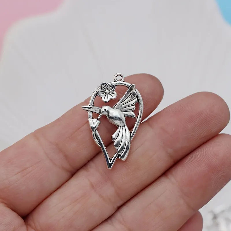 Electroplated alloy magpie bird pendant charm for DIY jewellery making