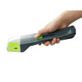 Green handheld insect catcher for garden pest control with plastic construction
