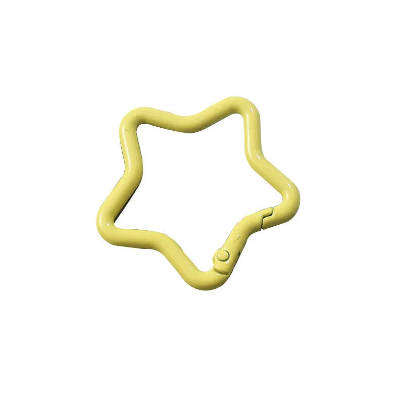 Zinc alloy five-pointed star keychain in various colour options for backpack decoration