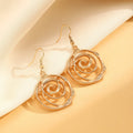 Spiral donut jewellery set showing necklace, bracelet and earrings in gold colour with geometry shapes