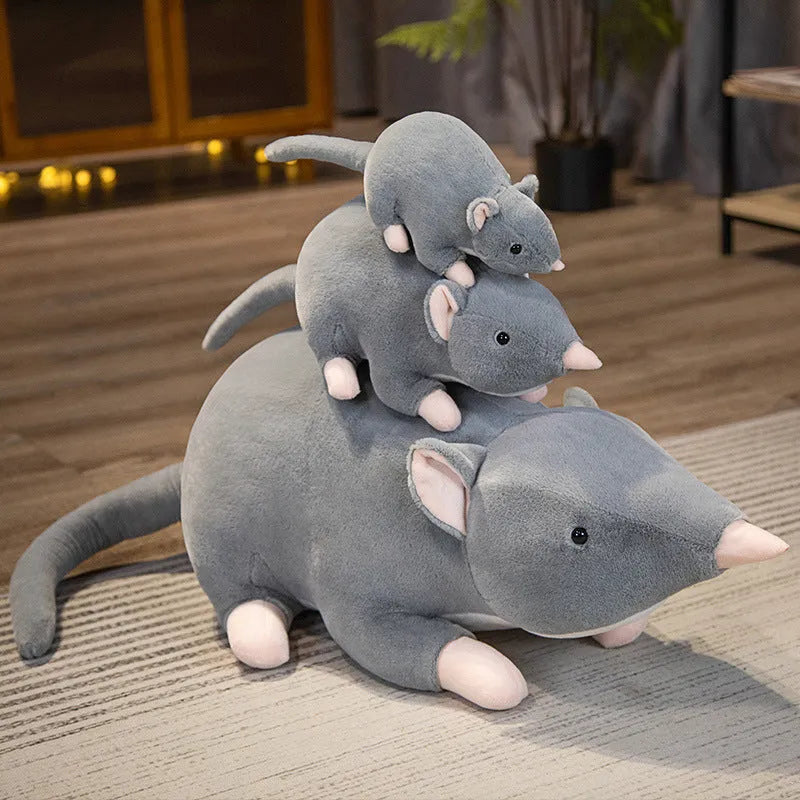 Cartoon mouse plush doll toy in three size options for children's companionship