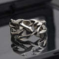 Copper adjustable ring with geometric thorn and flower design in J2150 colour