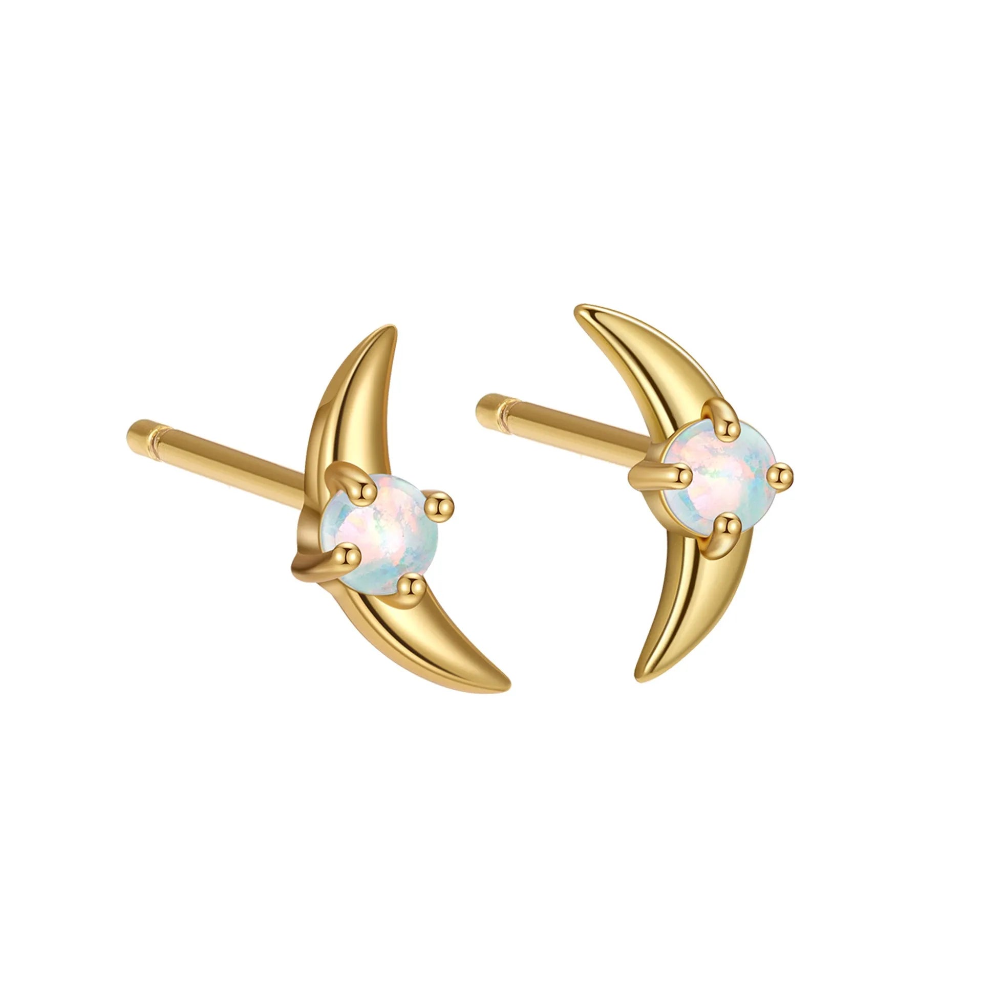 925 sterling silver geometric earrings with electroplated finish and stone accents in platinum or gold colour