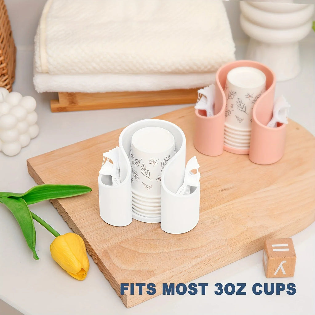 Solid colour plastic cotton box for dental floss storage in modern simplicity style.
