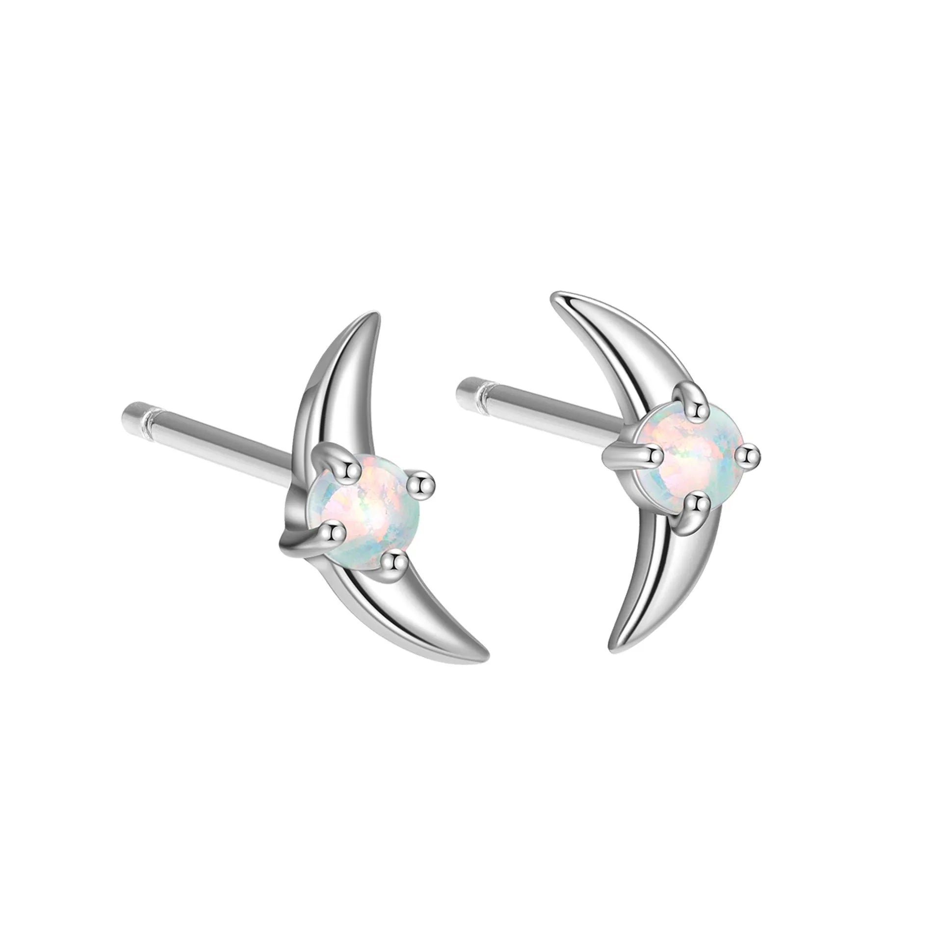 925 sterling silver geometric earrings with electroplated finish and stone accents in platinum or gold colour