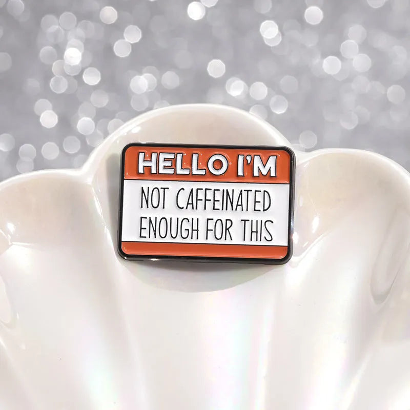 Creative cartoon coffee drink cup alloy brooch with baking varnish finish in colour QHXZ1759