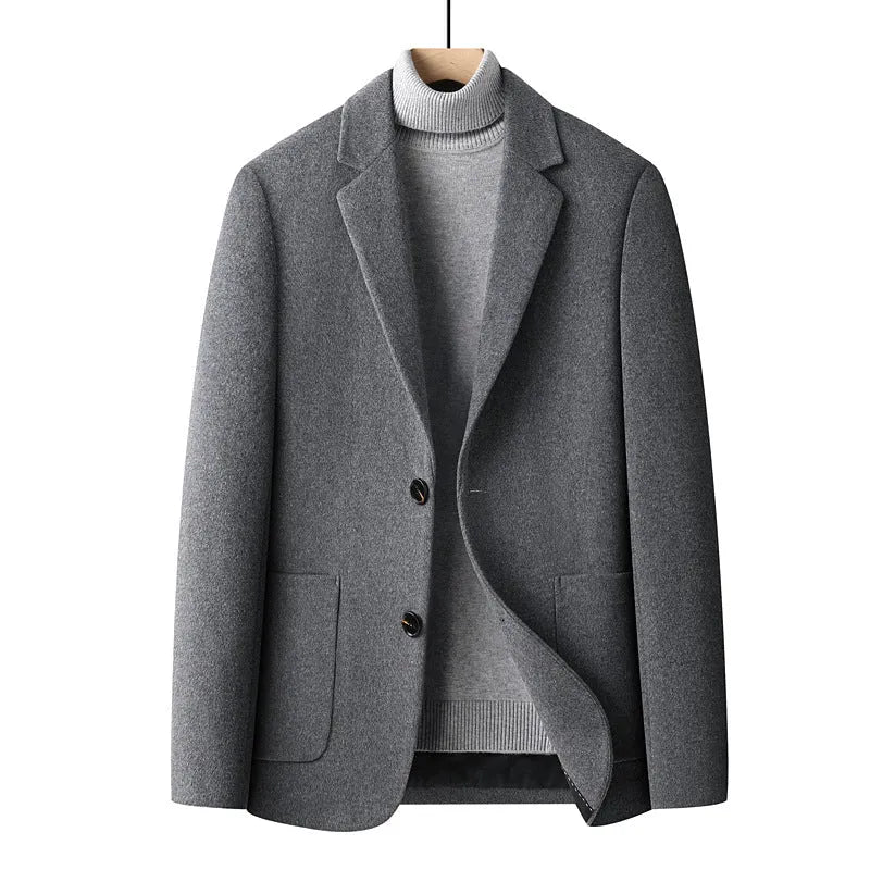 Men's slim fit wool blend suit jacket in solid colours and houndstooth pattern for autumn wear