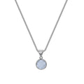 Women's oval pendant necklace with artificial crystal and eight-point star on adjustable silver-toned chain