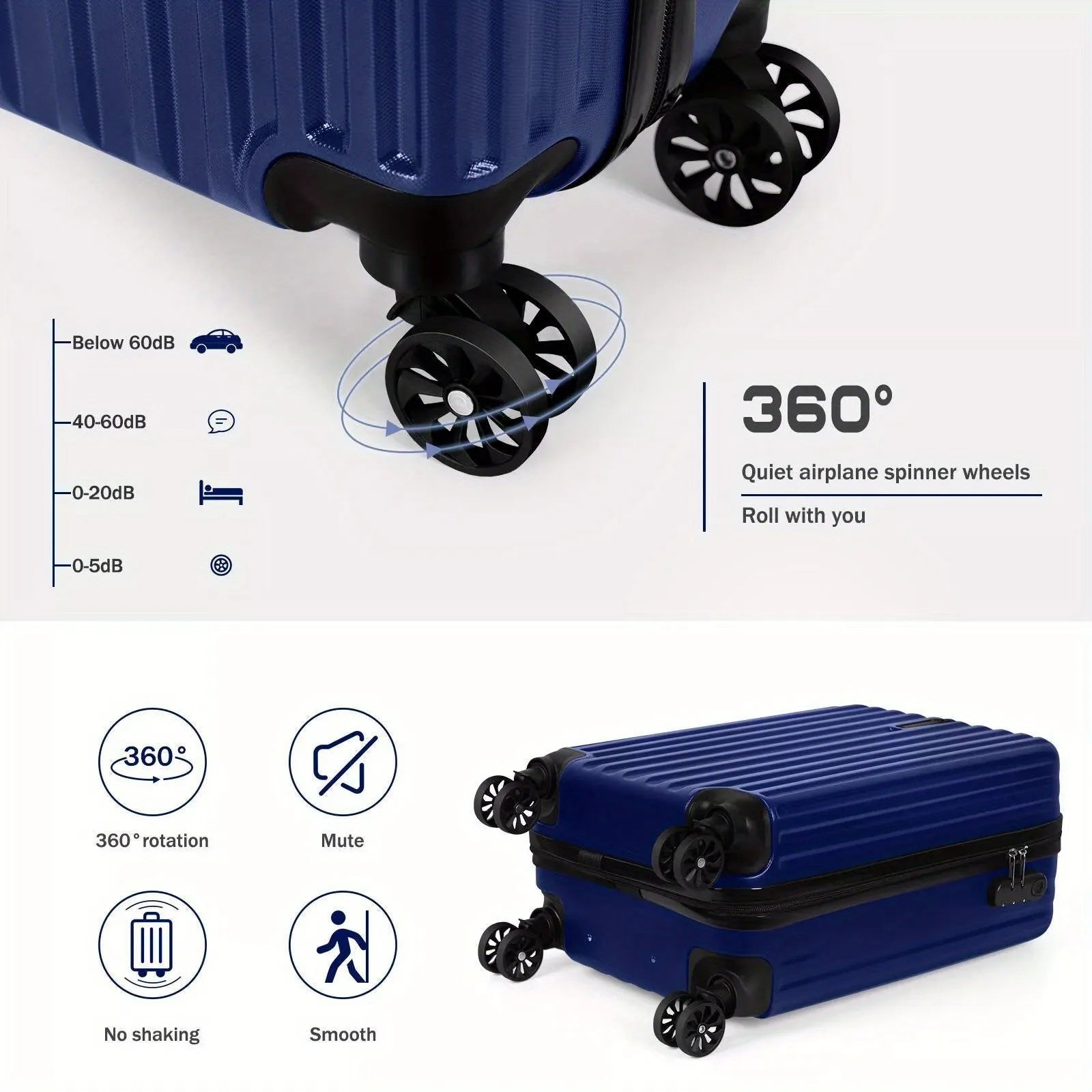 Aluminium alloy 20-inch suitcase and 14-inch mini box travel set with a towel.