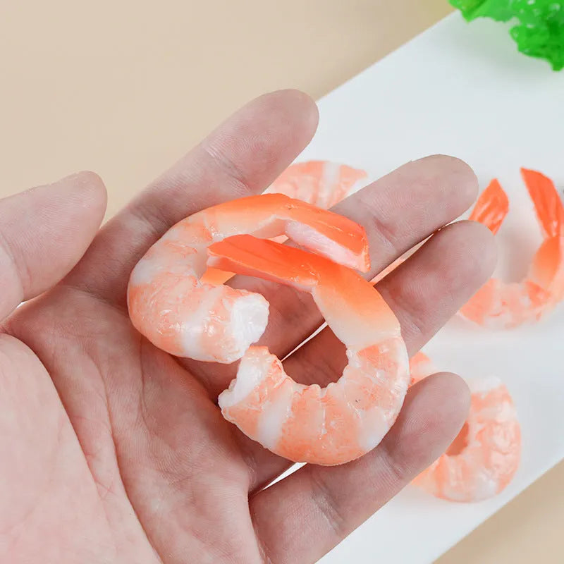 PVC simulation shrimp keychain on a key ring, showing its 1.5cm thickness and modern design.