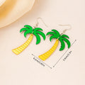 Acrylic drop earrings with coconut and jackfruit charm on alloy hooks in one of five colour styles.