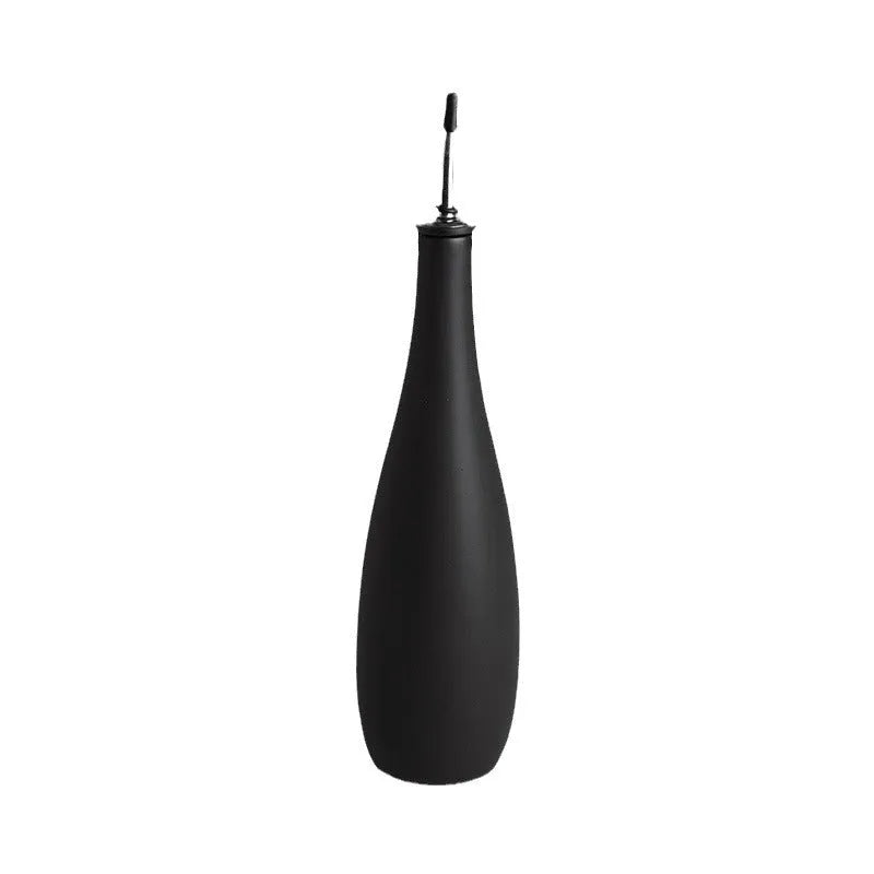 Ceramic kitchen oil pot with conical funnel for controlled pouring