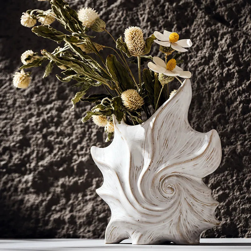 French art ceramic vase with coloured glaze finish in European style design