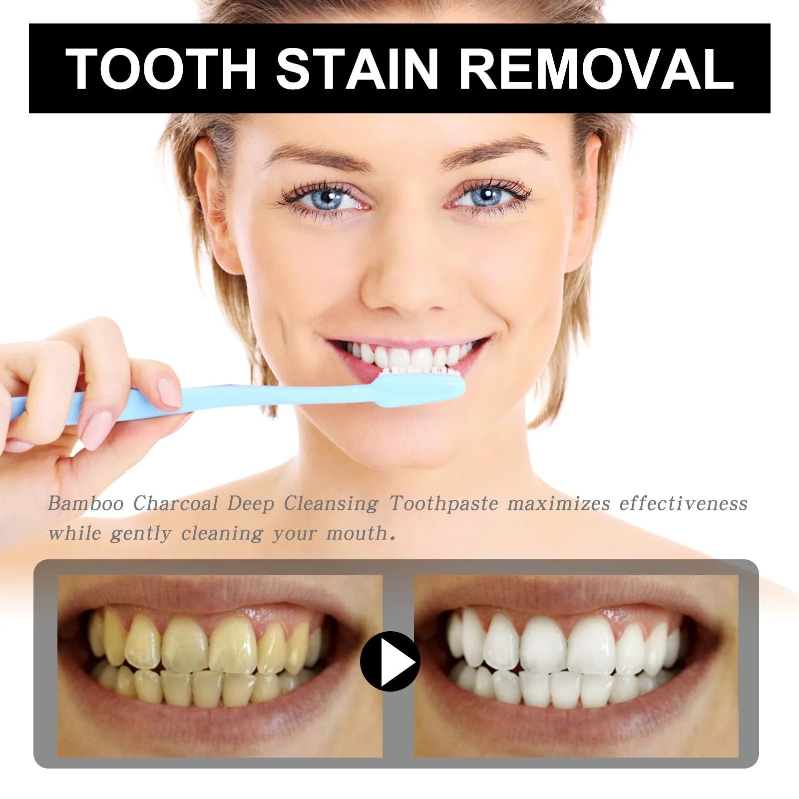 30ml bamboo charcoal toothpaste tube for stain removal and teeth whitening
