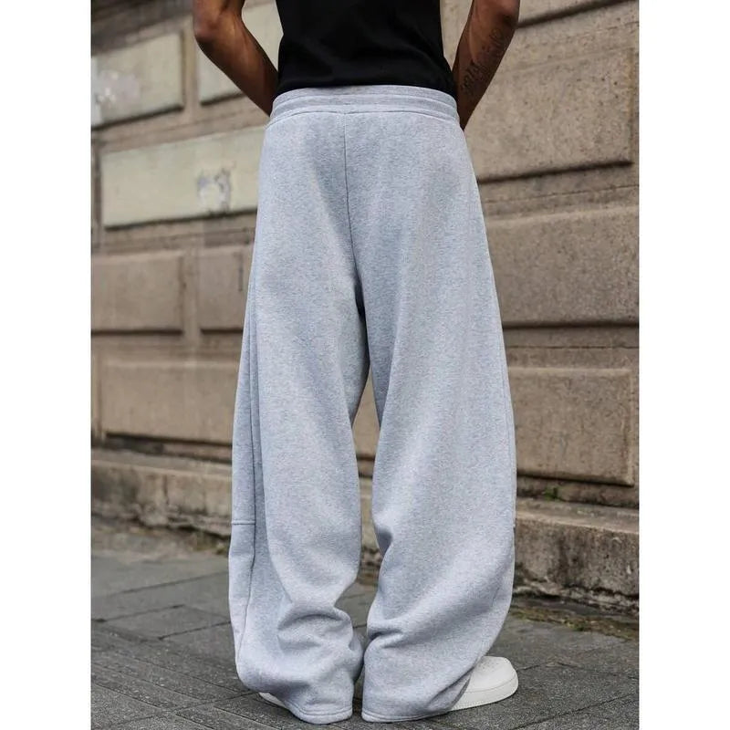 Men's high-waist straight-leg casual trousers in bamboo fibre fabric with rabbit fur composition