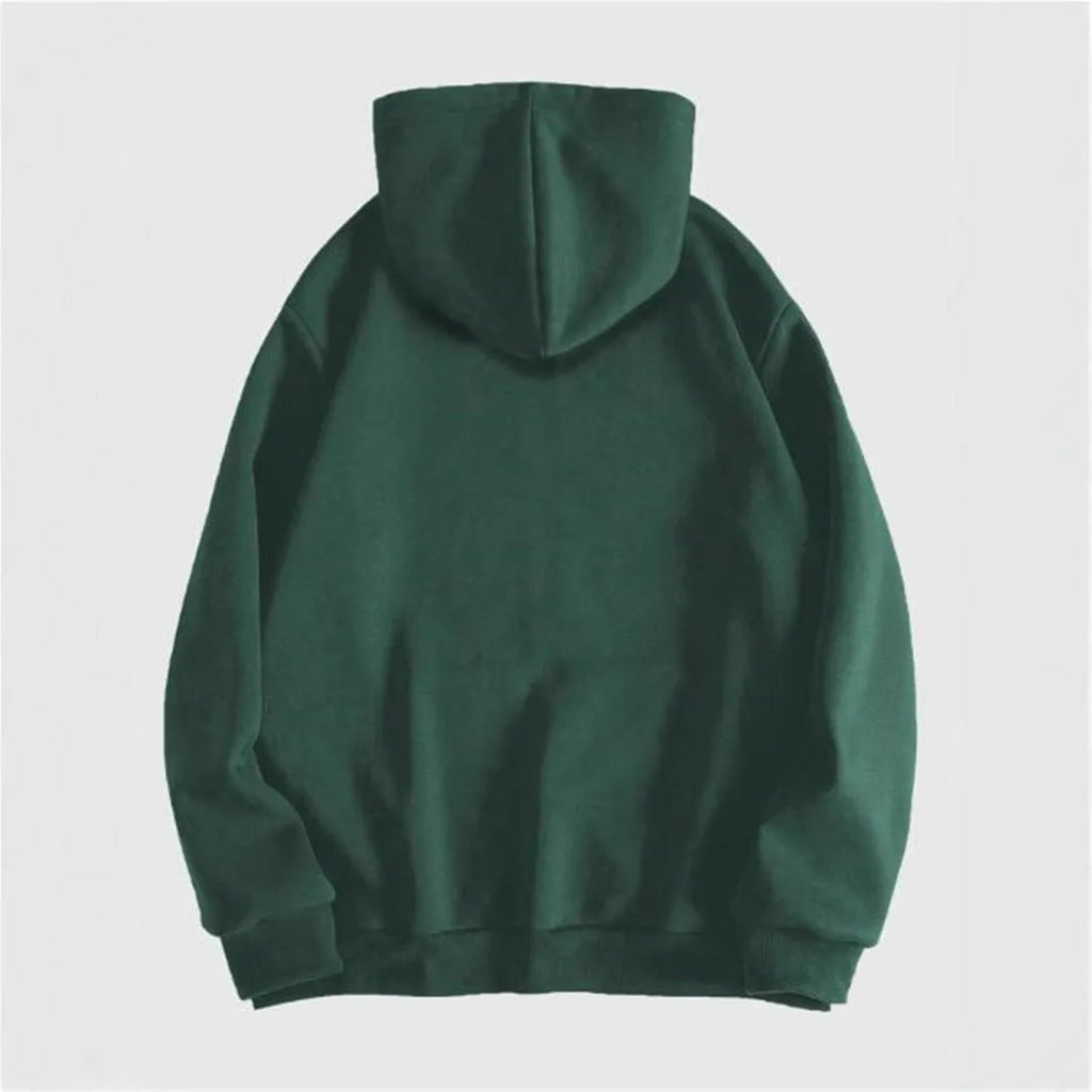 Men's black hooded sweatshirt with skull graphic print, Harajuku style pullover with long sleeves