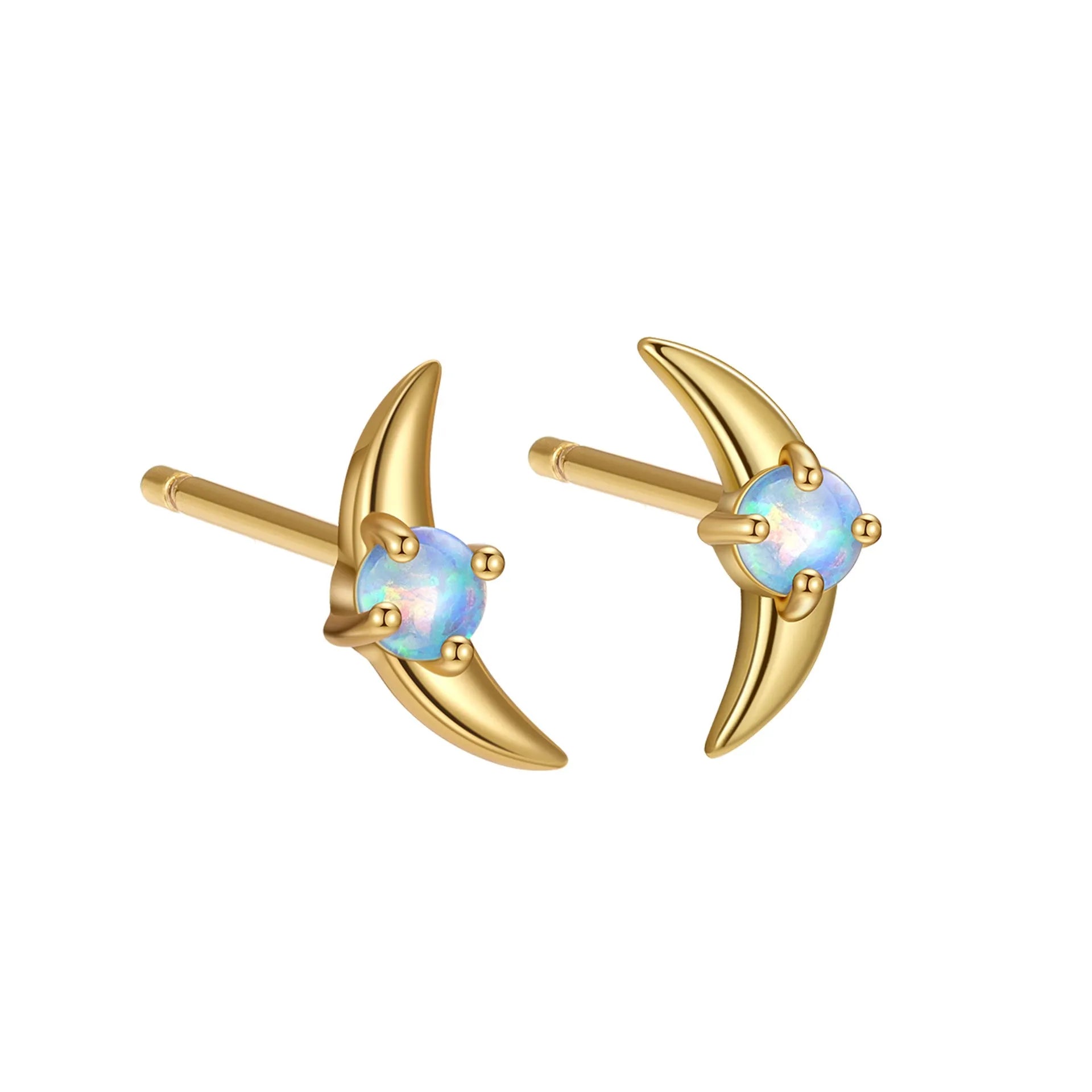 925 sterling silver geometric earrings with electroplated finish and stone accents in platinum or gold colour