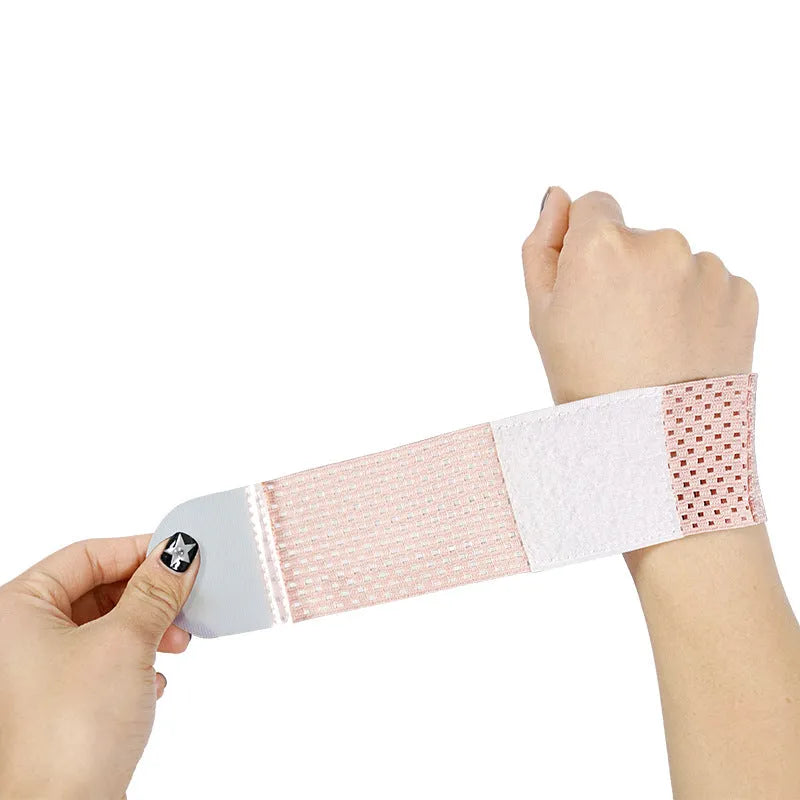 Athletic wristguard with elastic breathable construction for wrist protection during sports