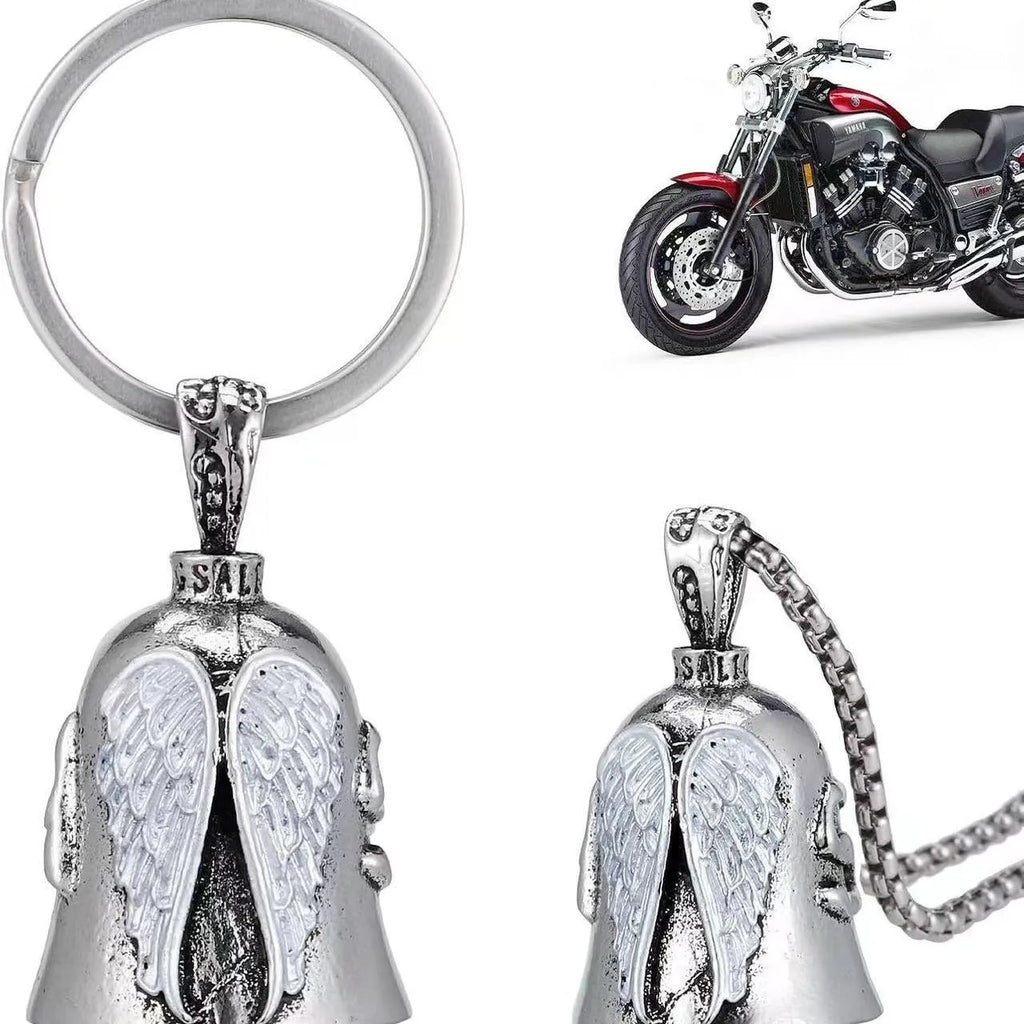 Angel feather necklace and keychain set in alloy with vintage electroplated finish