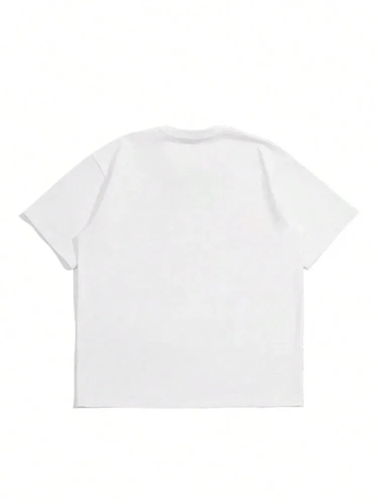 Men's pure cotton short sleeve t-shirt in Japanese retro style available in Dark Grey, White and Black colours