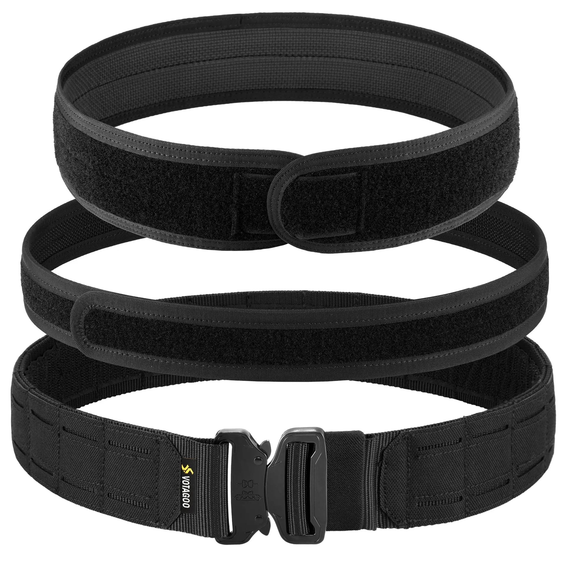 VOTAGOO army-style quick-release tactical belt in CP camouflage with alloy buckle on nylon webbing.
