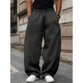 Men's high-waist straight-leg casual trousers in bamboo fibre fabric with rabbit fur composition