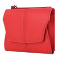 Genuine cowhide leather coin purse with stitching details in six colour options