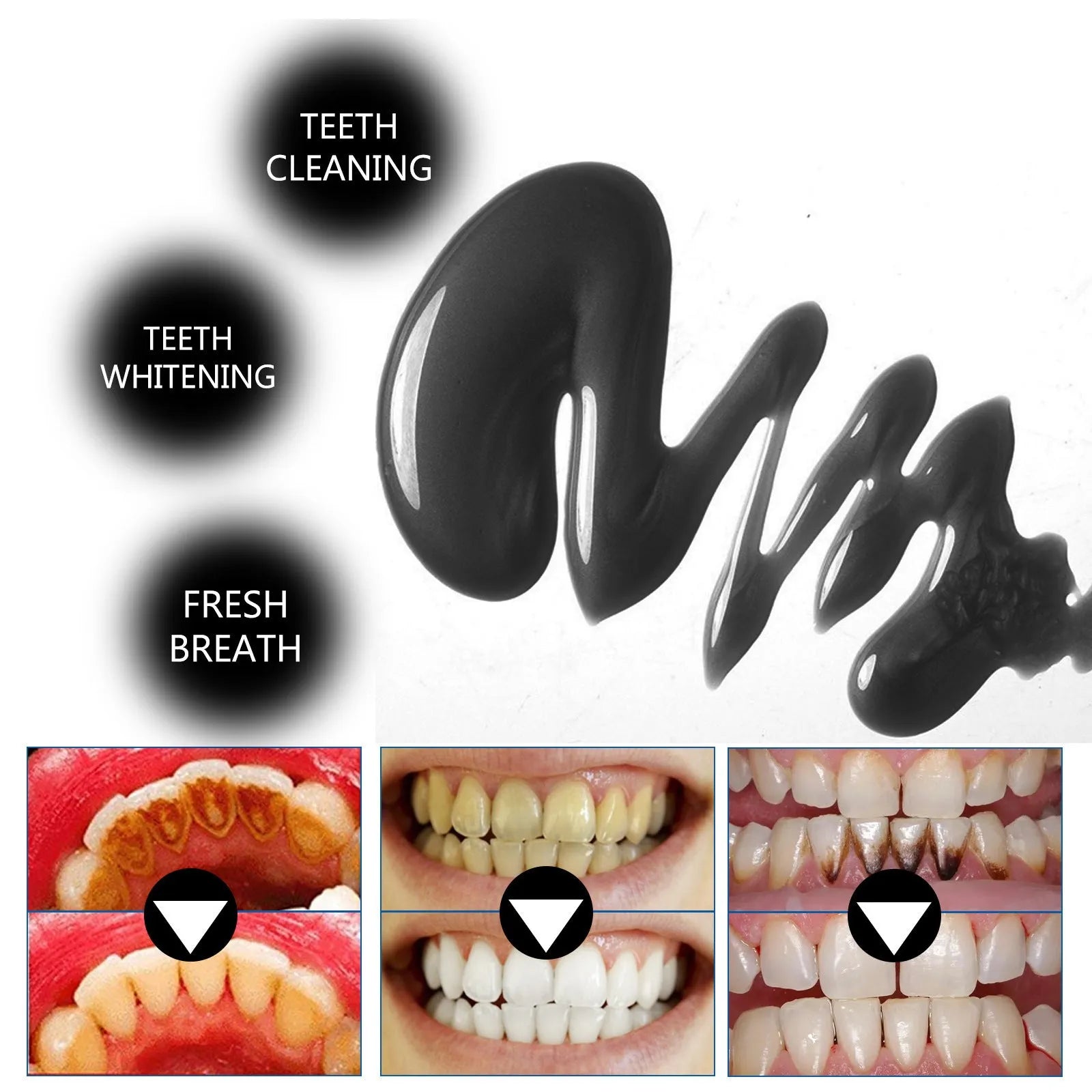30ml bamboo charcoal toothpaste tube for stain removal and teeth whitening