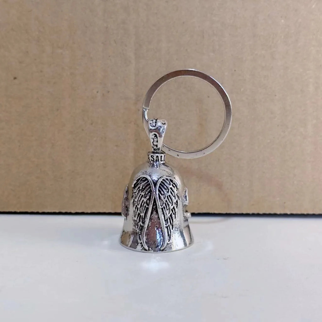 Angel feather necklace and keychain set in alloy with vintage electroplated finish
