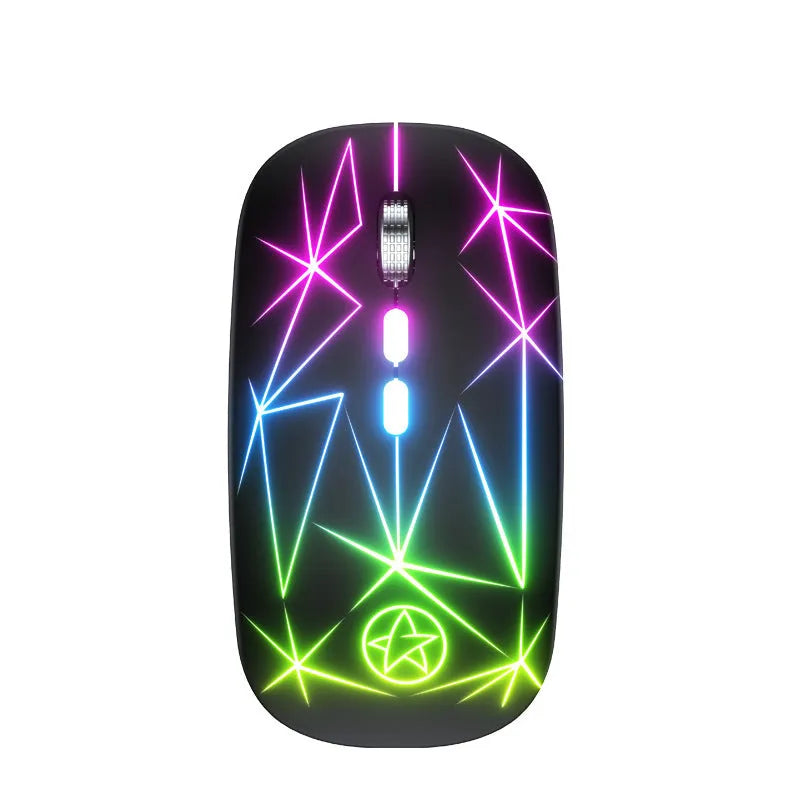 Wireless Bluetooth gaming mouse with luminous charging indicator and metal scroll wheel