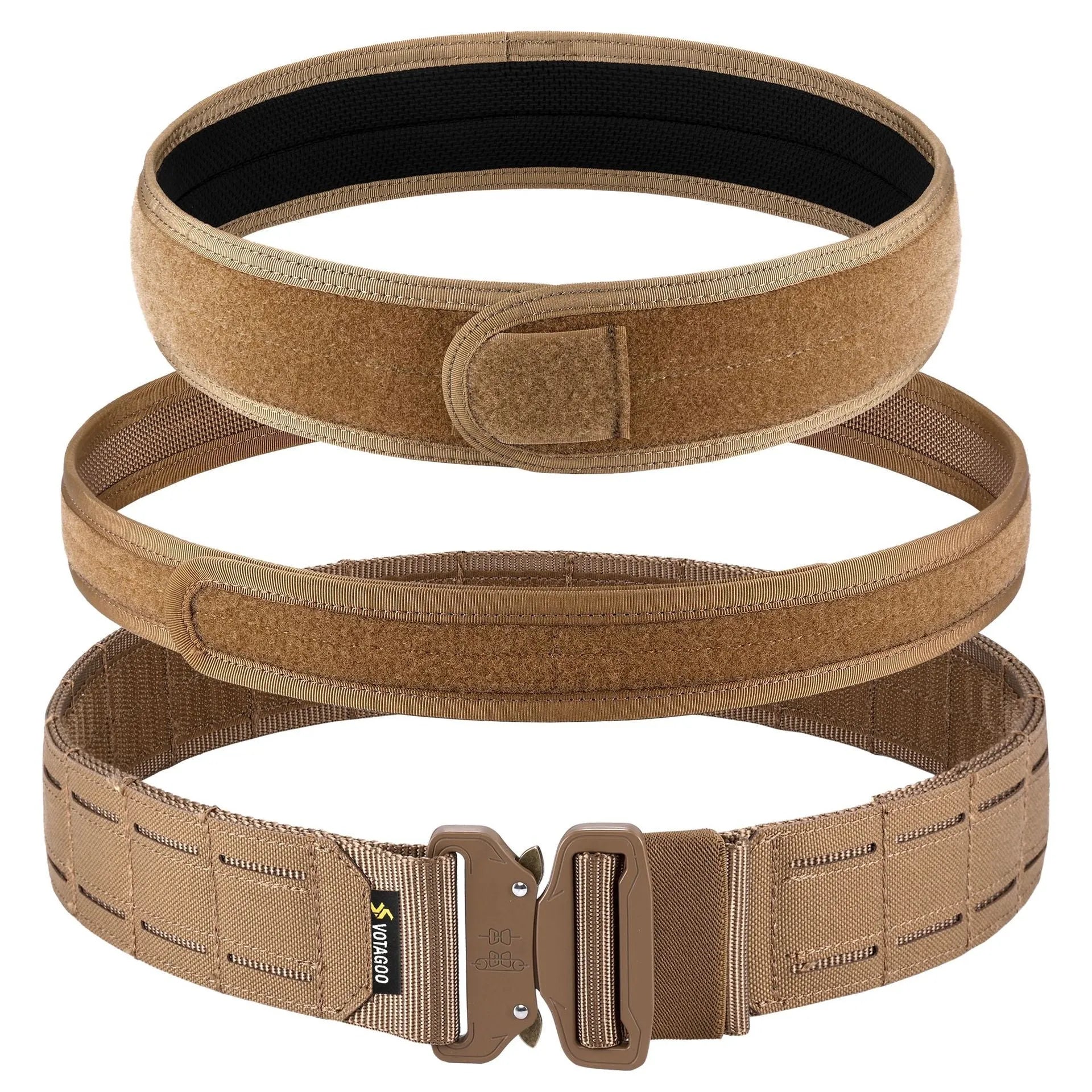 VOTAGOO army-style quick-release tactical belt in CP camouflage with alloy buckle on nylon webbing.