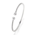 Personalised multi-zircon copper bracelet with inlaid stones in simple minimalist style