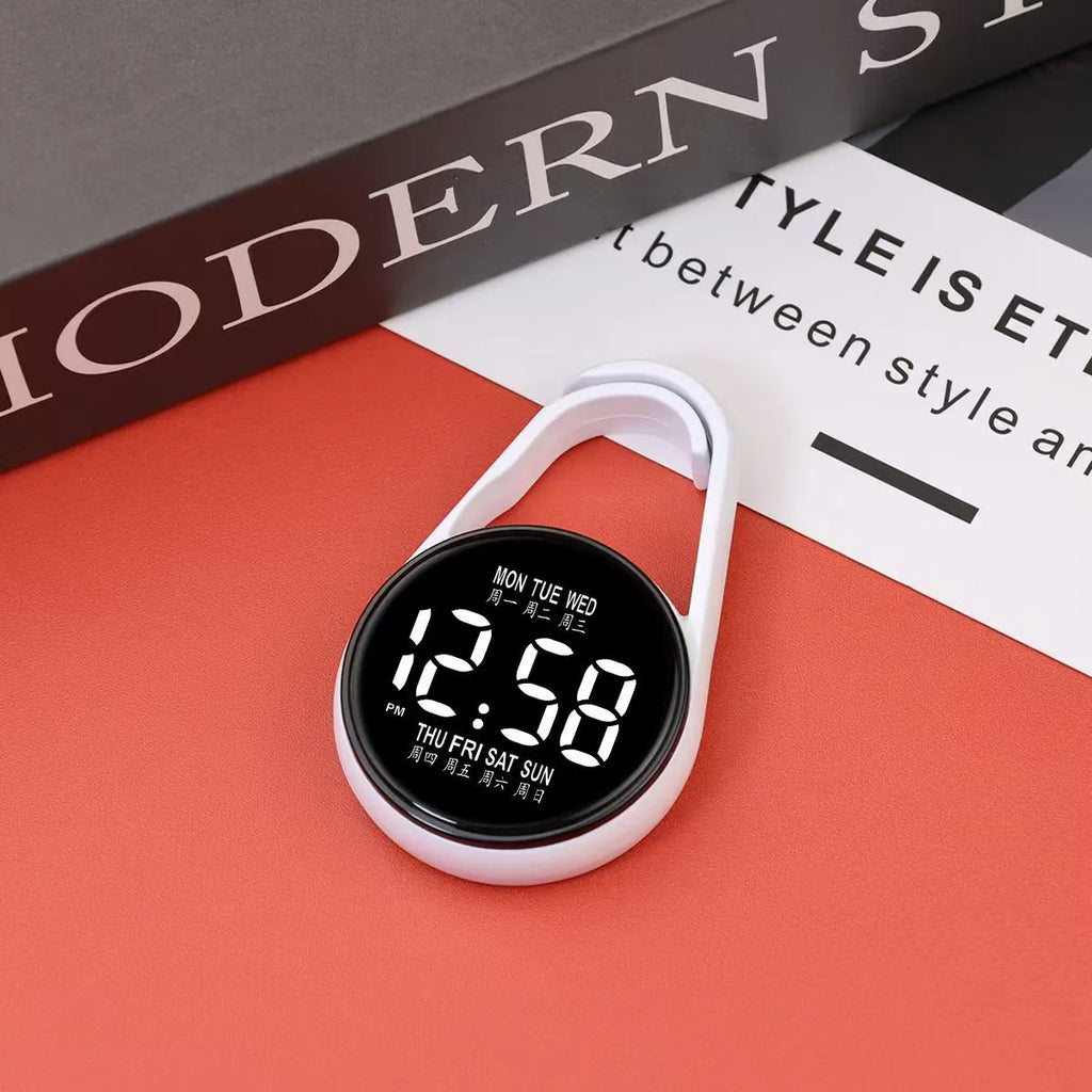 LED electronic watch with weekday display in waterproof mini design showing ten colour options