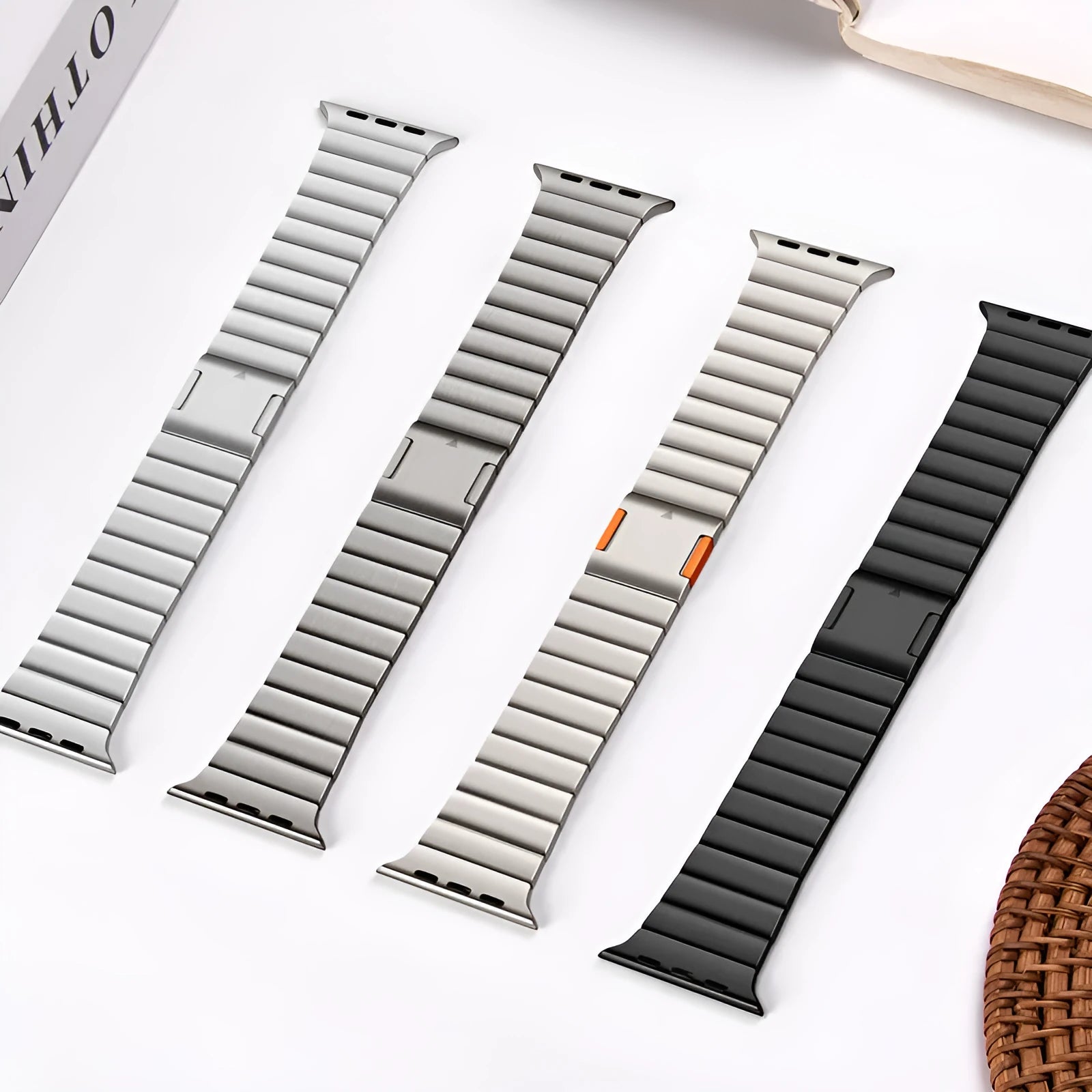 Stainless steel magnetic clasp Apple Watch band in multiple colour options