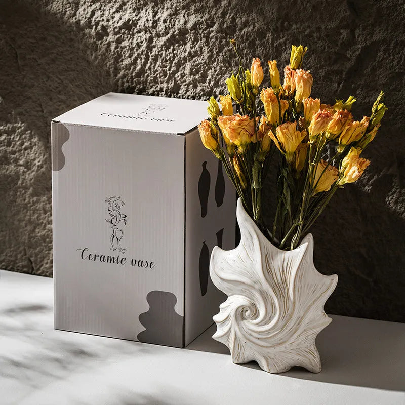 French art ceramic vase with coloured glaze finish in European style design
