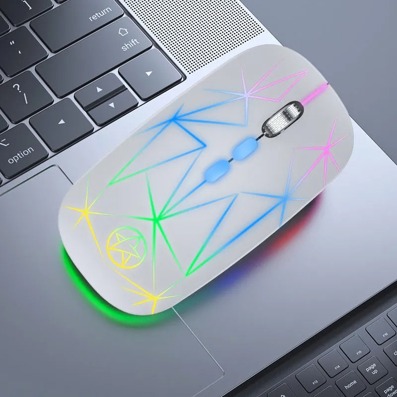 Wireless Bluetooth gaming mouse with luminous charging indicator and metal scroll wheel