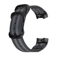 Nylon three-ring buckle replacement strap for Fitbit Charge 2, 3, 4, and 5 fitness trackers in army green colour.